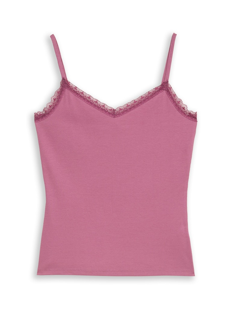 Slim Fit Top mit Spitze