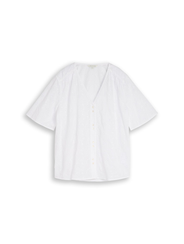 Bluse mit Lochstickerei