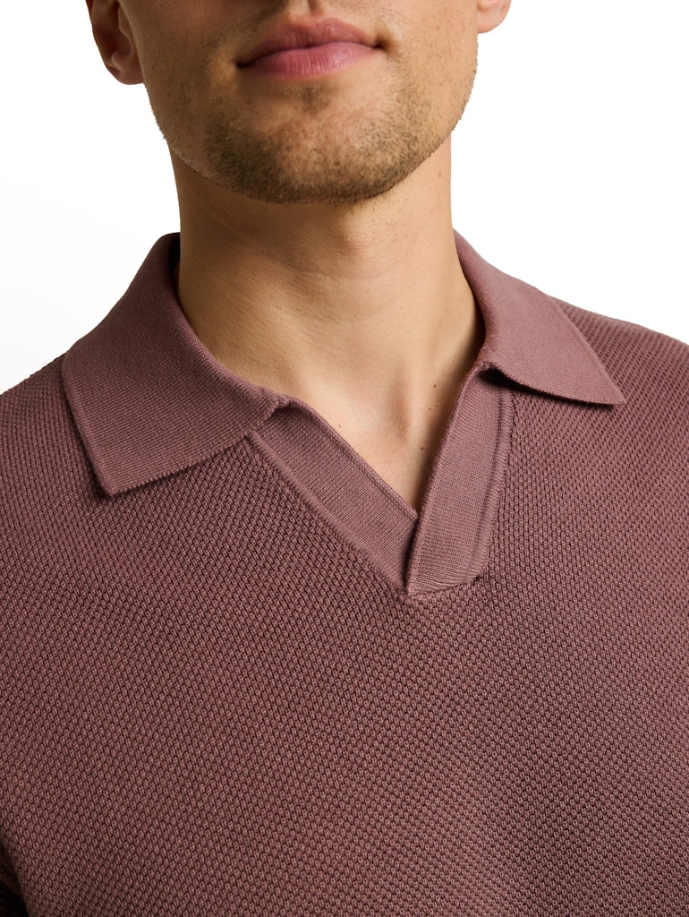 Piqué Strick-Poloshirt aus Baumwolle