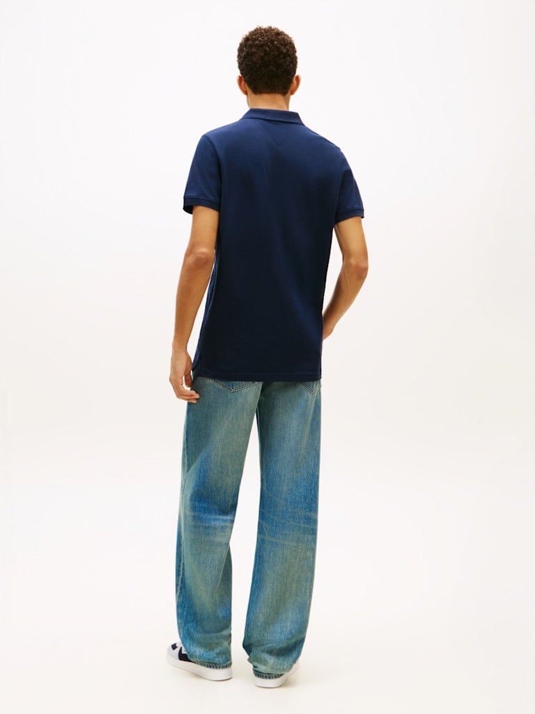 Tommy Flag Slim Fit Pique Polo Shirt