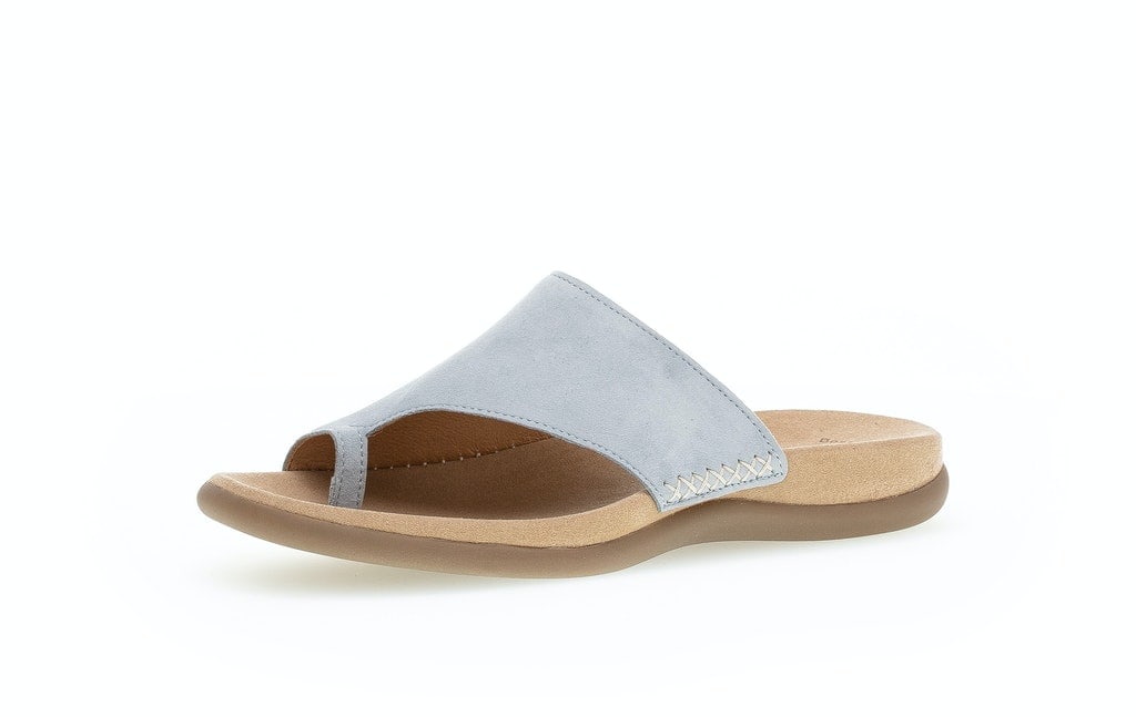 Zehentrenner Rauleder blau