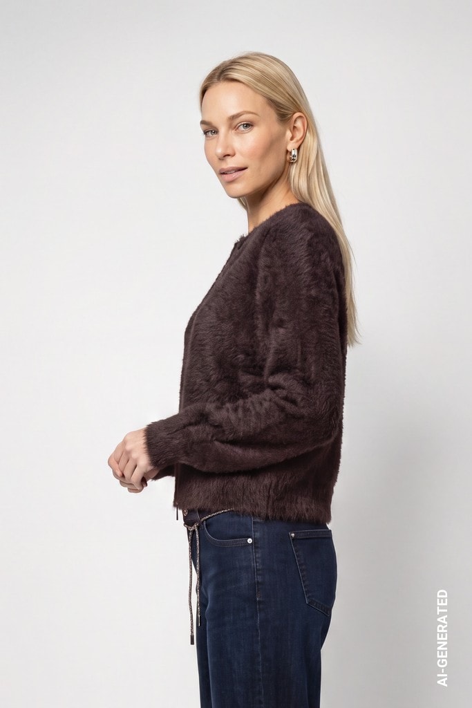 Strickjacke mit flauschiger Haptik
