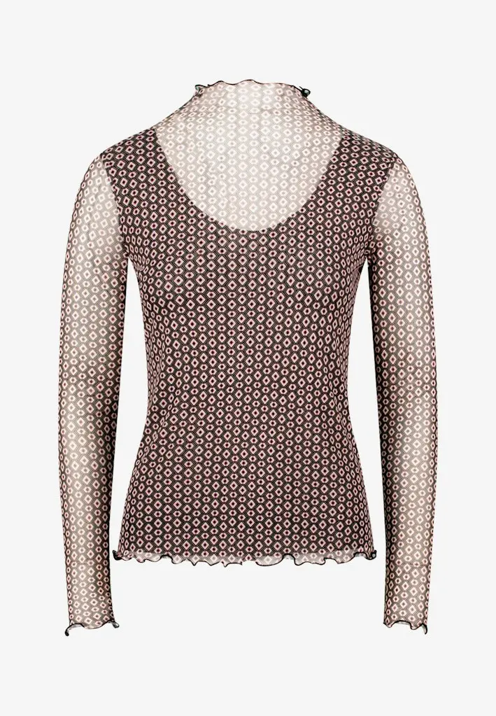 Mesh-Shirt mit grafischem Print