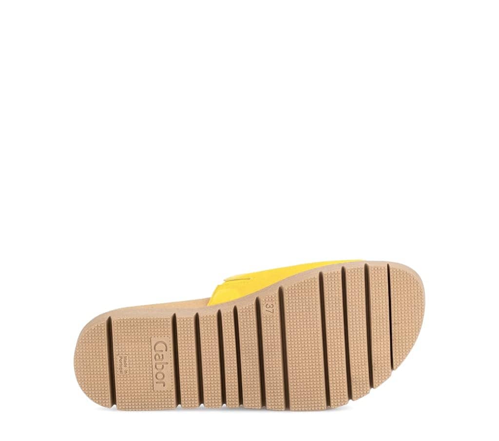 Pantoletten Rauleder gelb