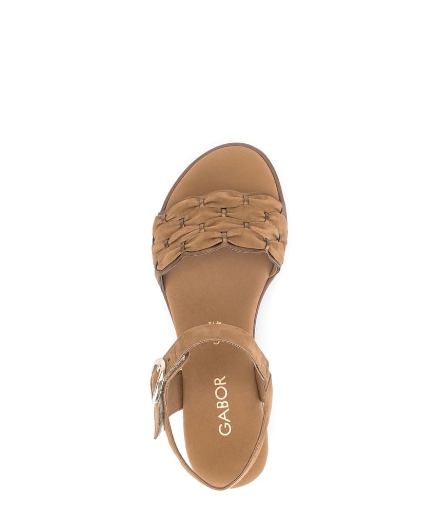 Riemchensandalen Materialmix Leder braun