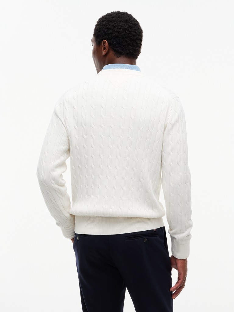 CLASSIC COTTON CABLE CREW NECK