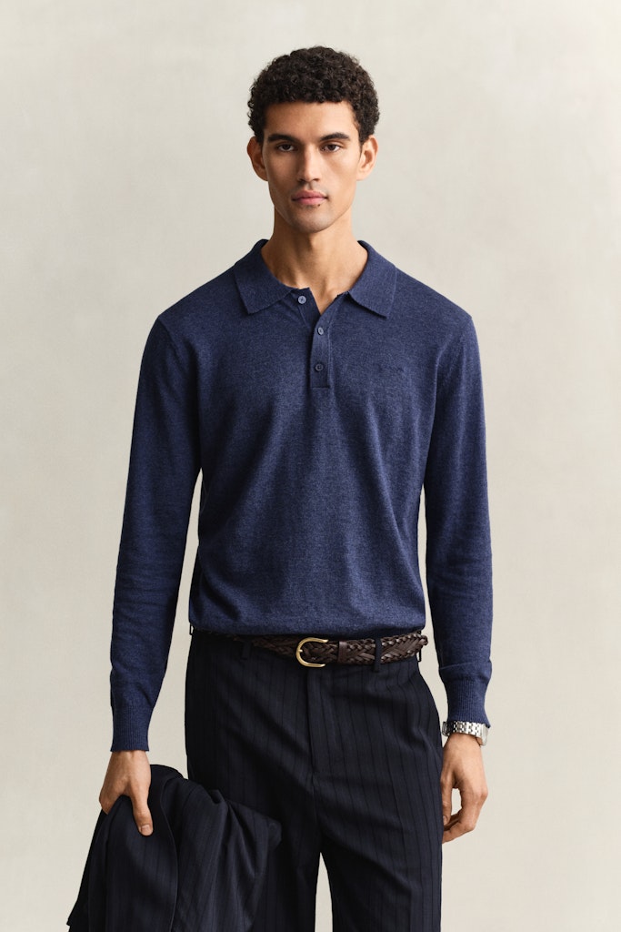 Polopullover aus Baumwollmix-Flammgarn