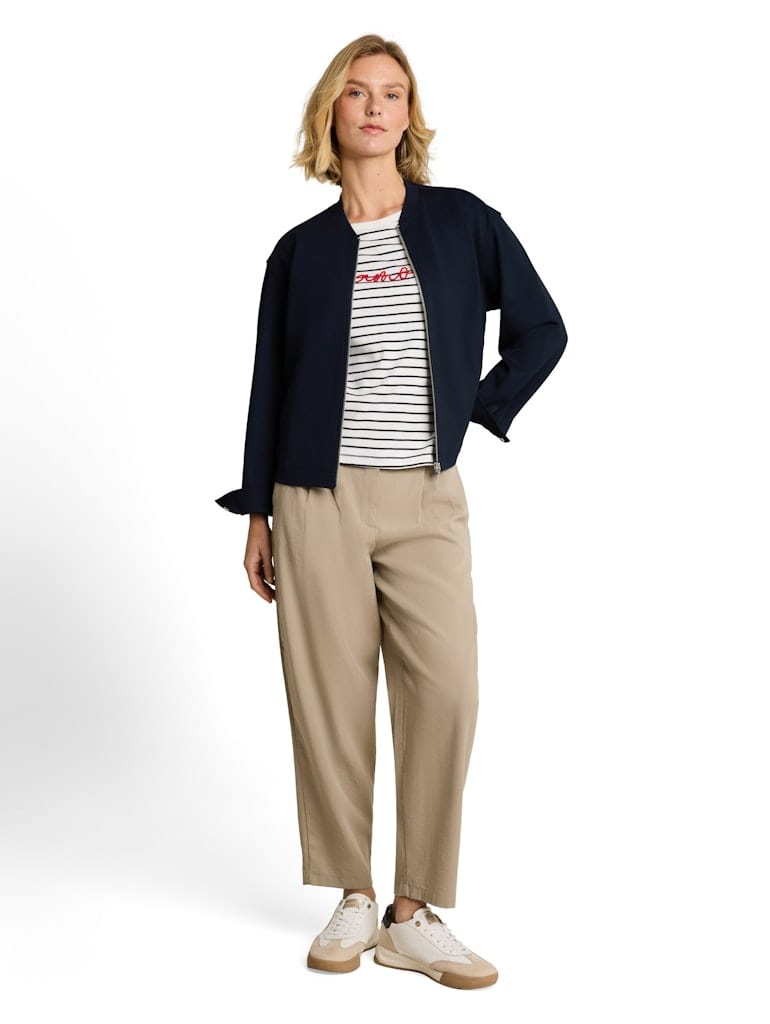 Loose Fit Jacke mit Bomberkragen