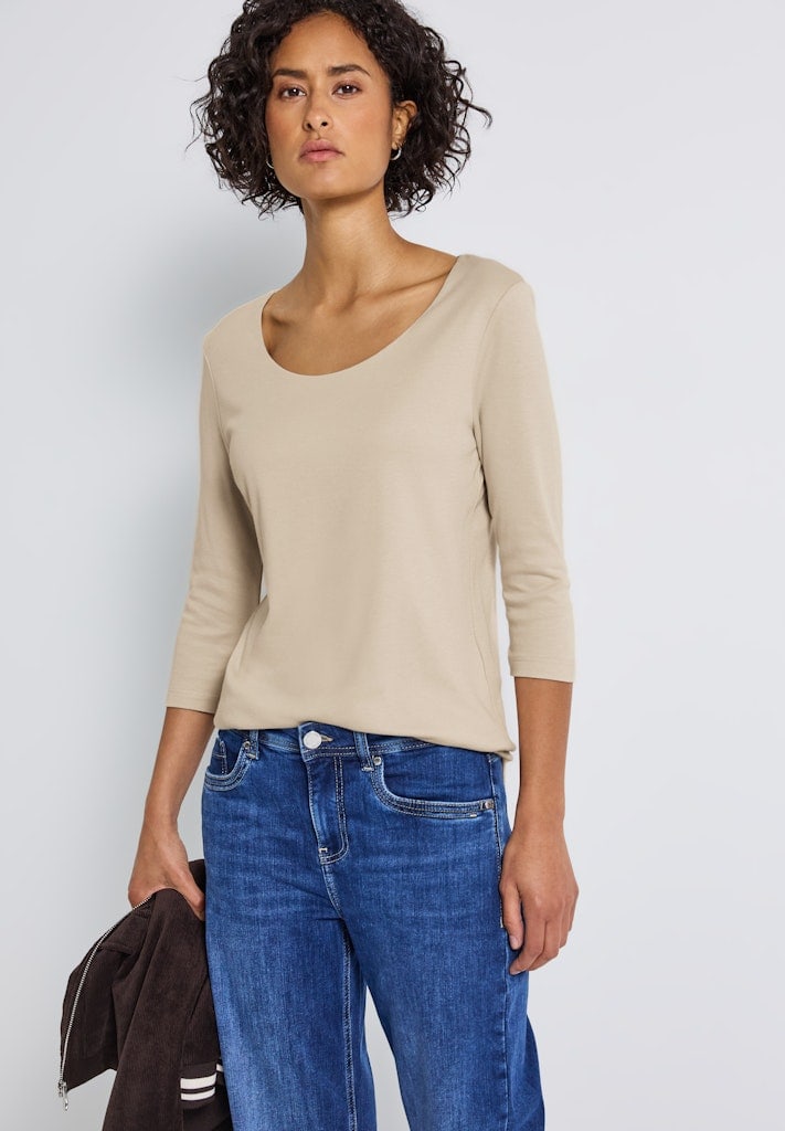 Basic T-Shirt mit 3/4 Arm