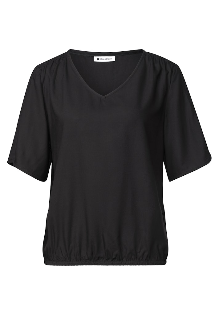 Kurzarm Blusenshirt mit V-Neck