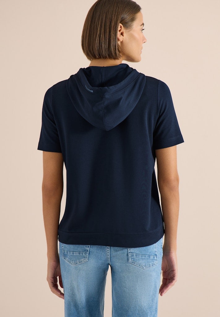 Kurzarm Shirt mit Kapuze und Wording