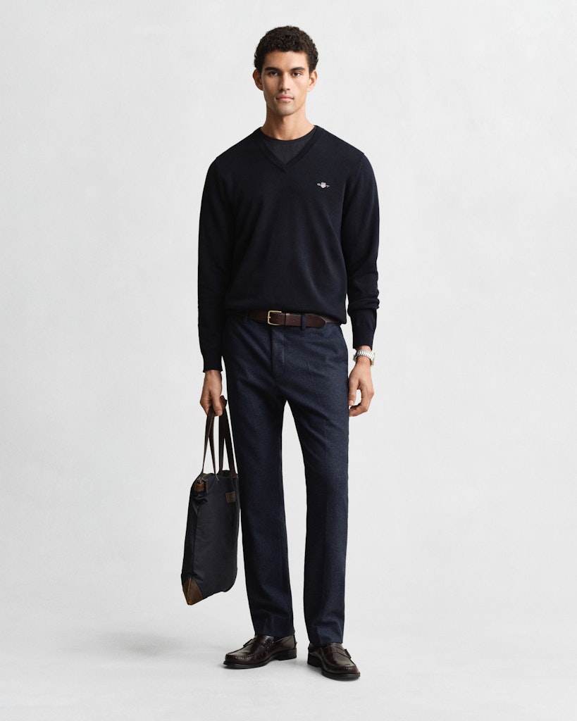 Klassischer V-Neck Pullover aus Baumwolle