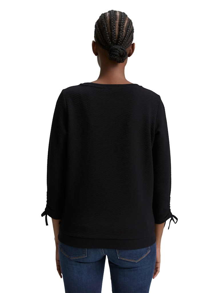 Slim Fit Sweatshirt mit Raffärmeln