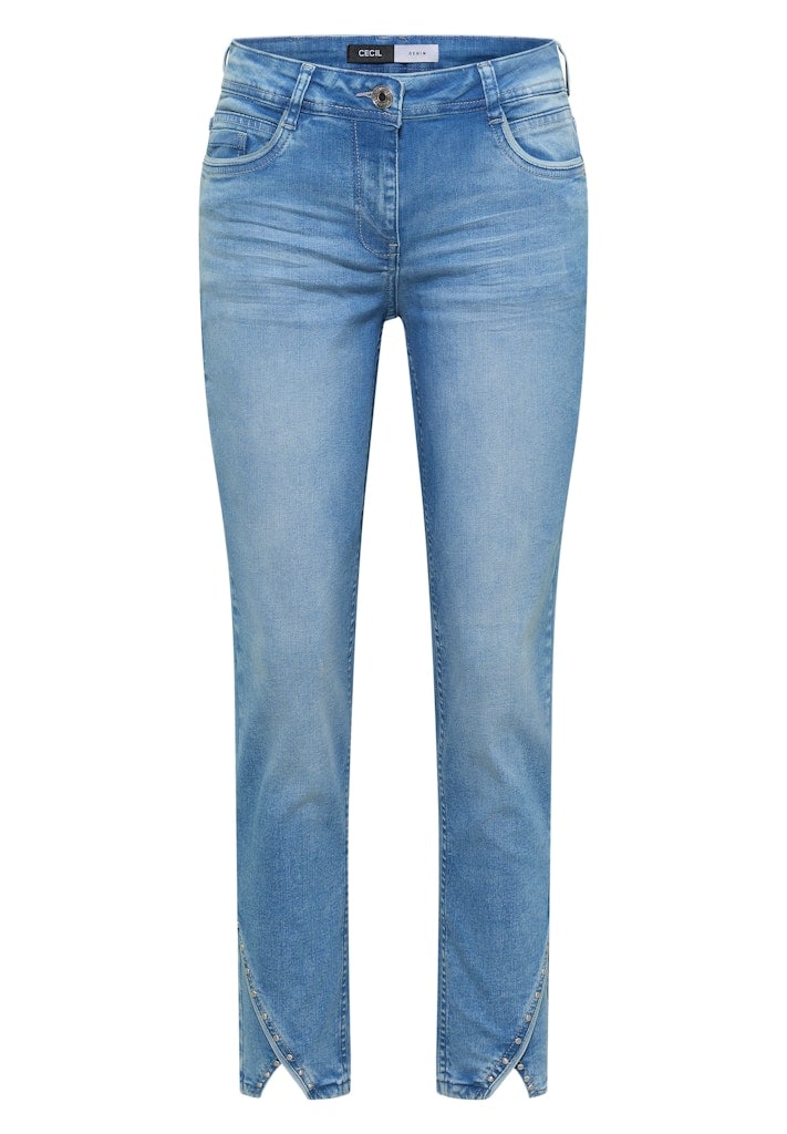 Straight Leg Jeans mit Nietendetails