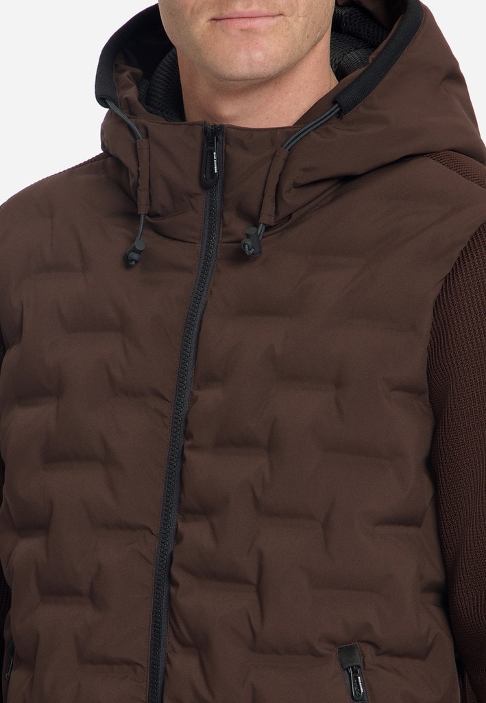 Jacket Short Fit Sealed Hooded Knitted Mix