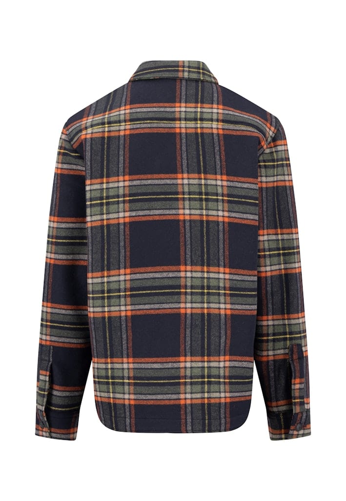 Wool check overshirt