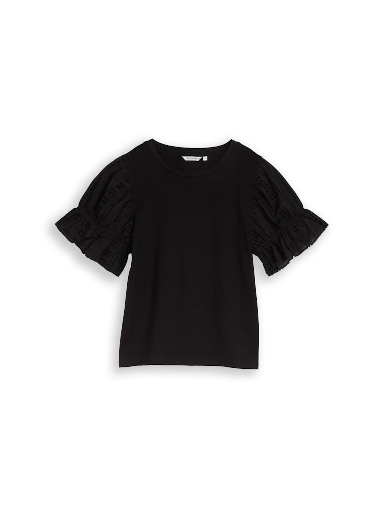 Loose Fit T-Shirt mit Lochstickereien