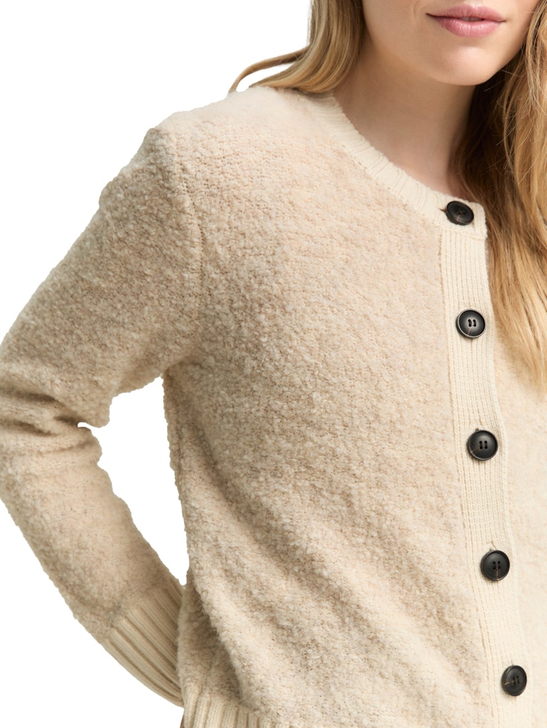 Bouclé Cardigan mit Wollanteil