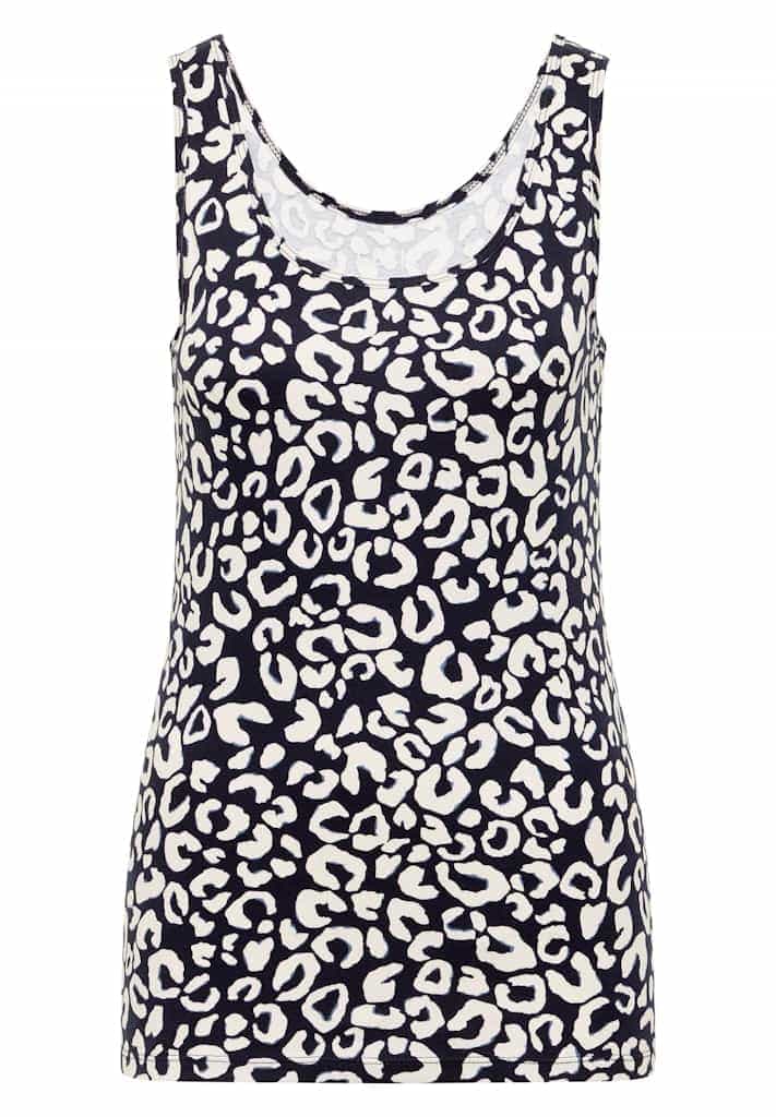 Top mit Rundhals und Leo-Muster