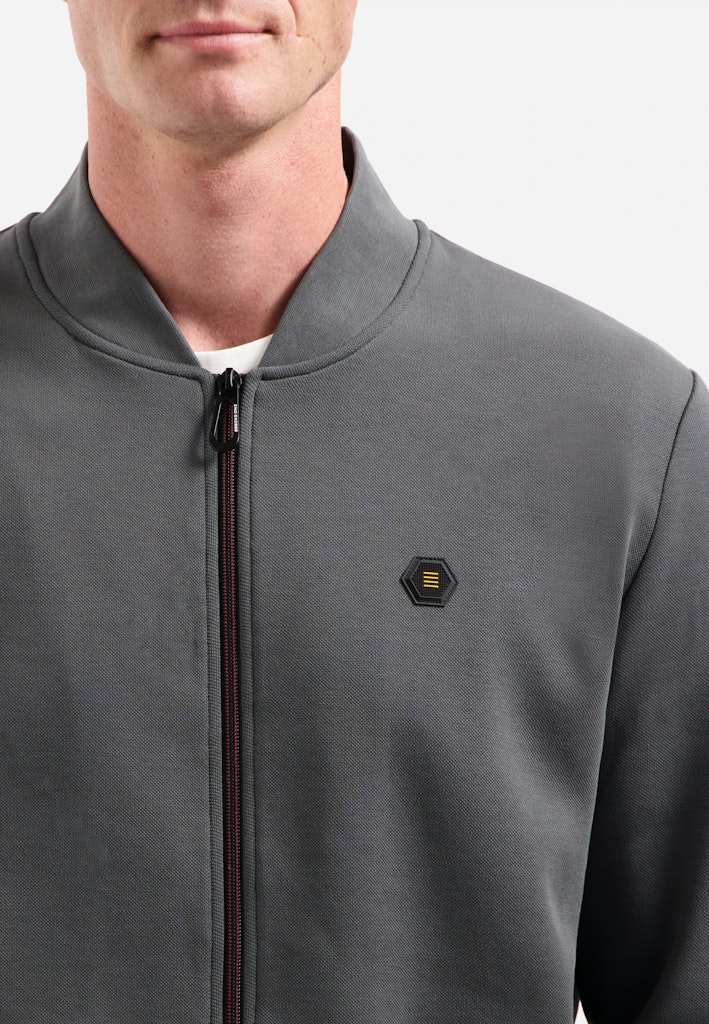 Sweater Full Zipper Pique Bomber