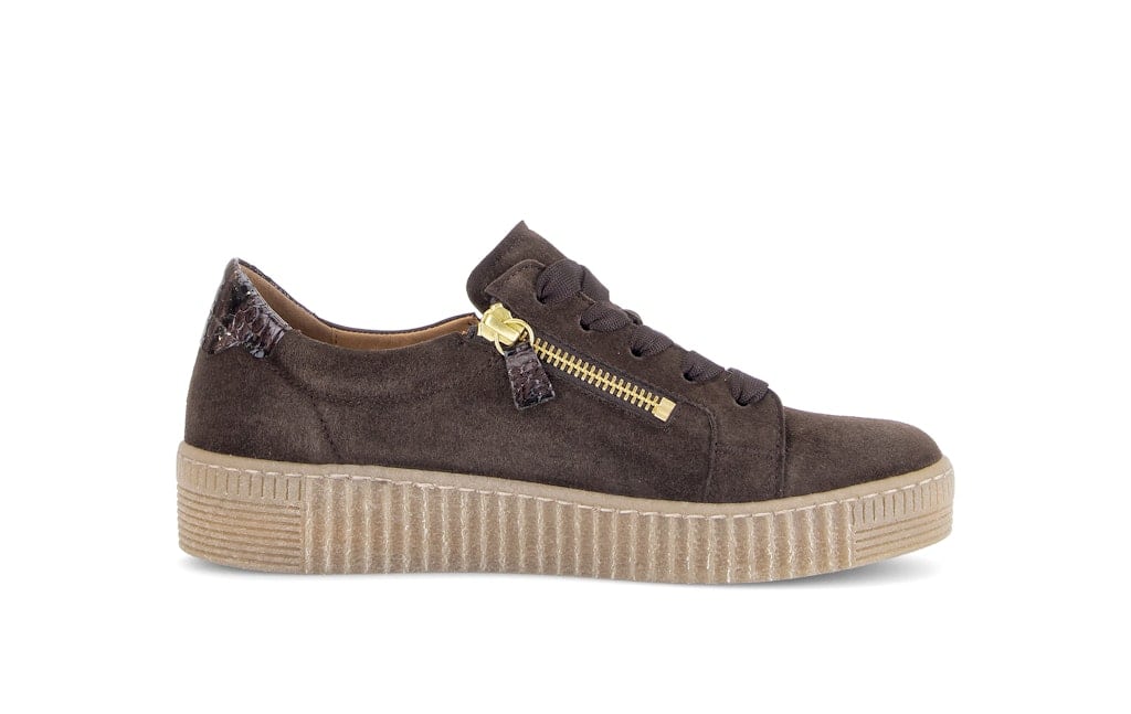 Sneaker low Materialmix Leder braun