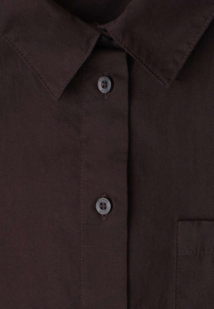 Langarm Bluse mit Hemdkragen aus Twill