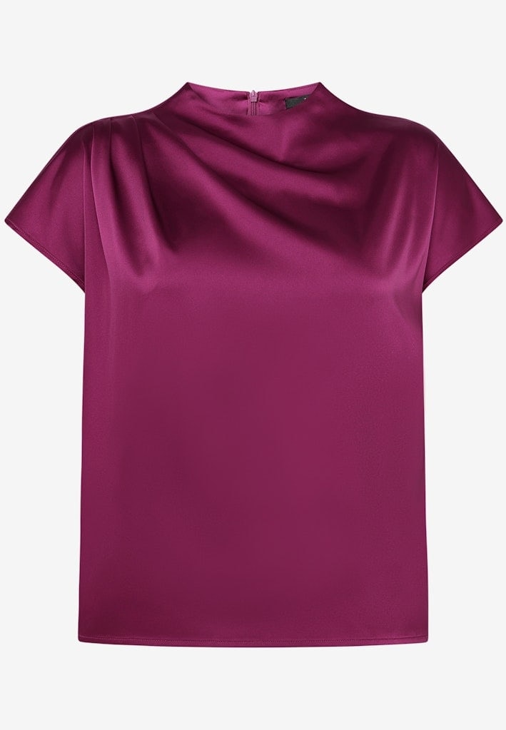Satinbluse mit Stehkragen