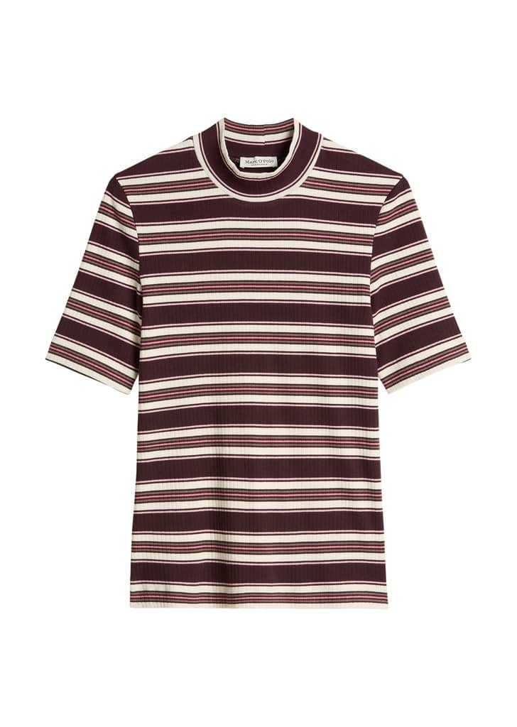Geripptes Ringel-T-Shirt slim
