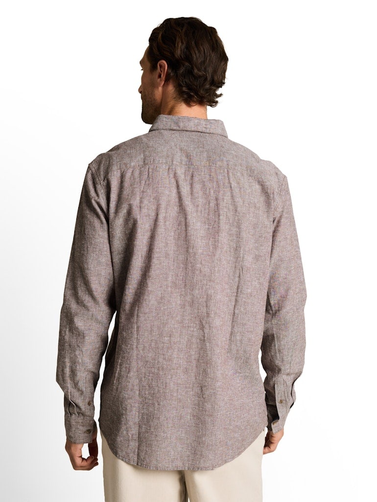 Regular Fit Hemd mit Leinenanteil