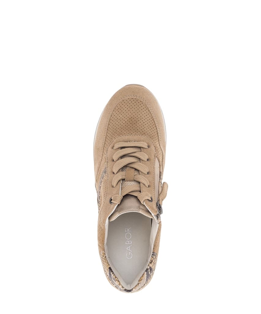 Sneaker low Materialmix Leder beige