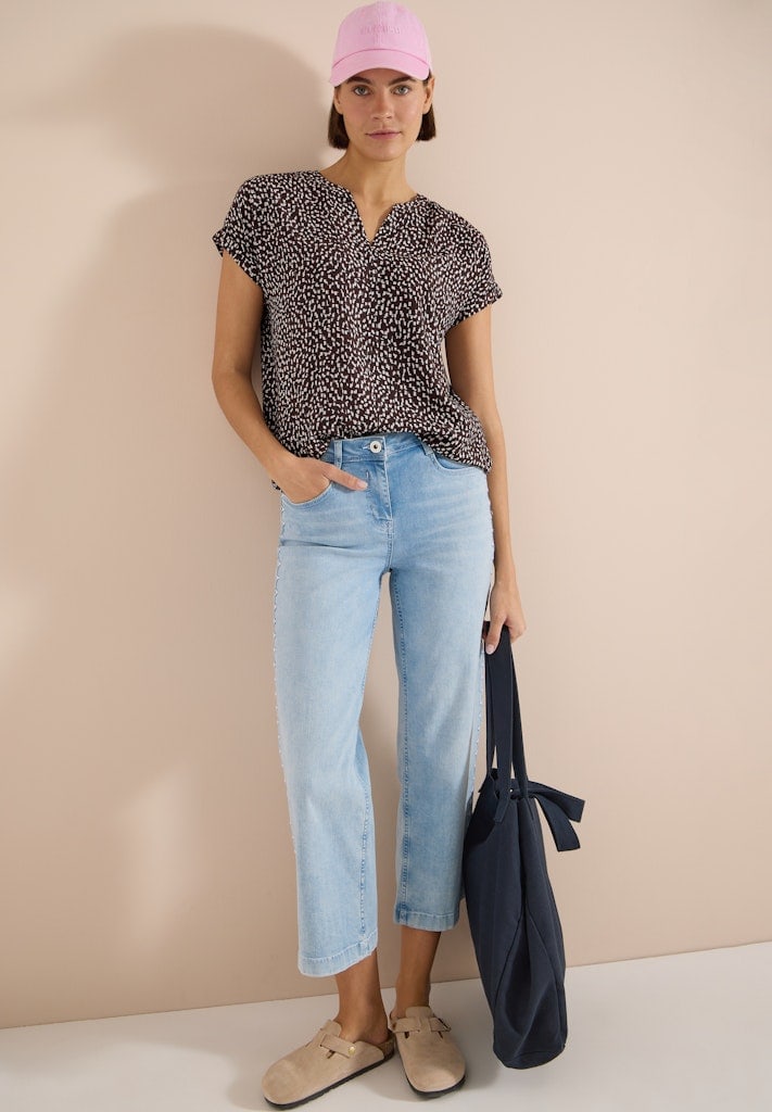 Dropped Shoulder Bluse mit Print