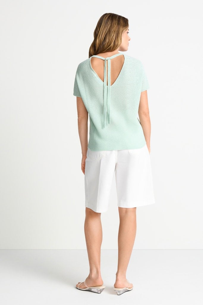 Crew Neck Shiny Yarn