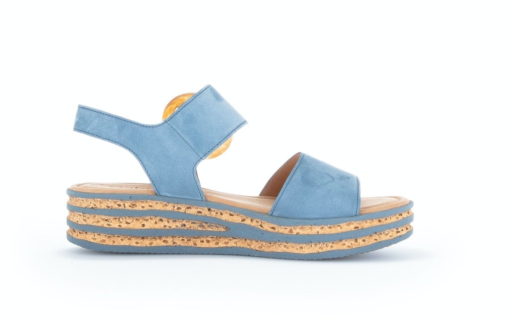 Plateau Sandalen Rauleder blau