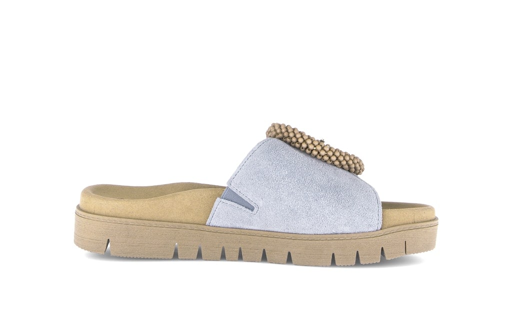 Pantoletten Rauleder blau