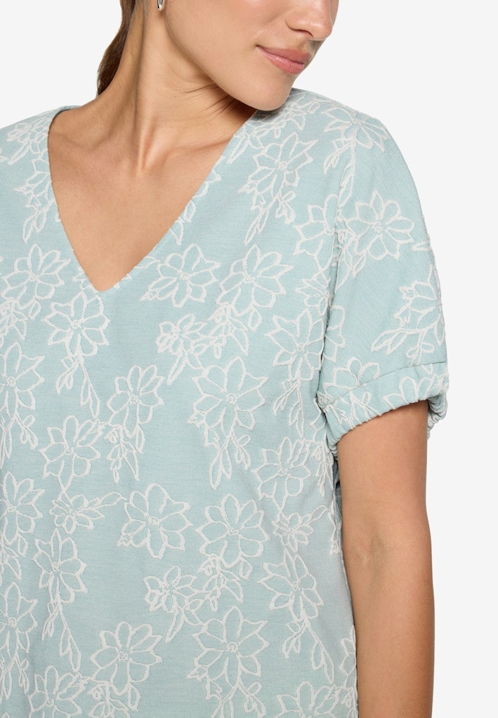Shirt mit Blumen-Stickerei