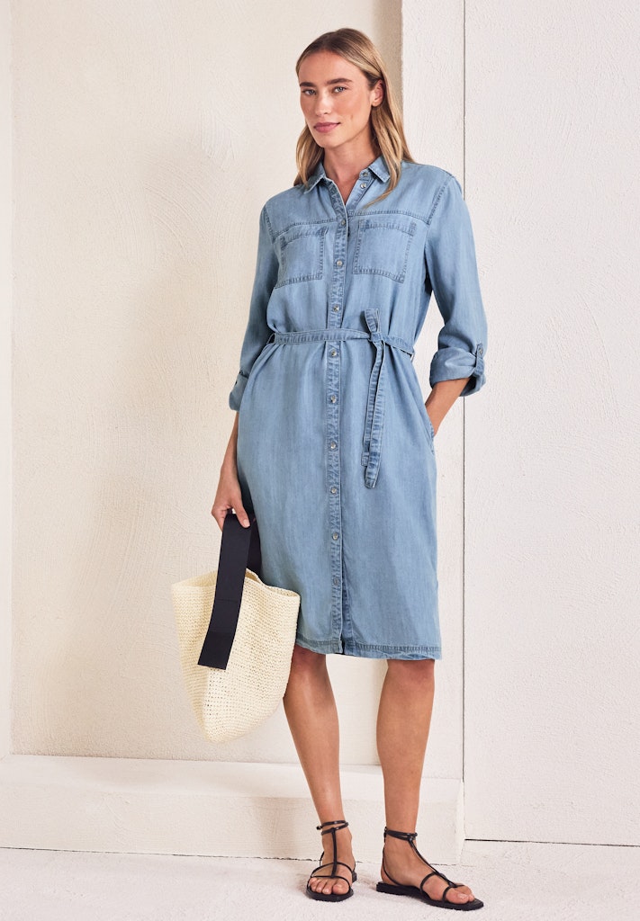 Knielanges Kleid im Washed-Look