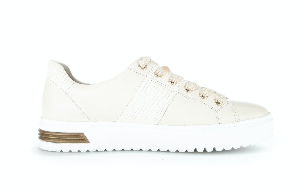 Sneaker low Materialmix Leder weiß