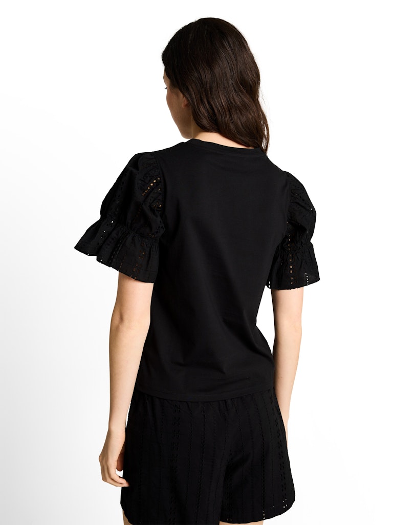 Loose Fit T-Shirt mit Lochstickereien