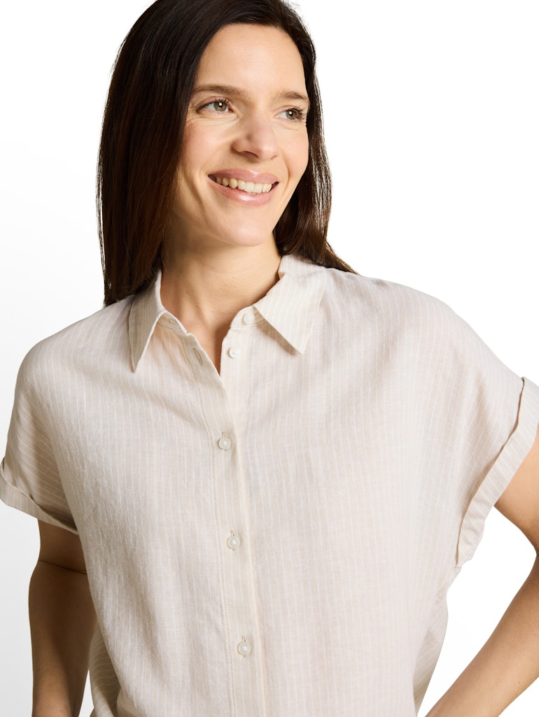 Loose Fit Bluse mit Leinenanteil