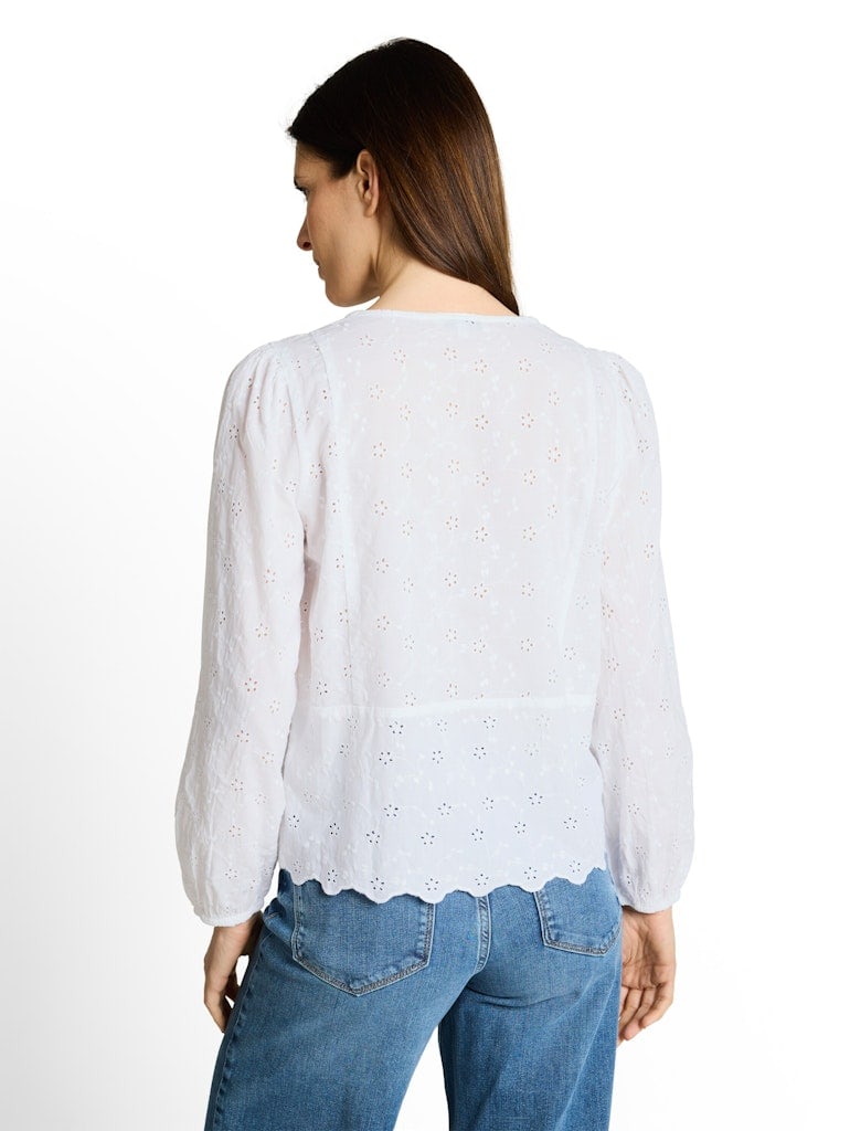 Bluse mit Lochstickerei