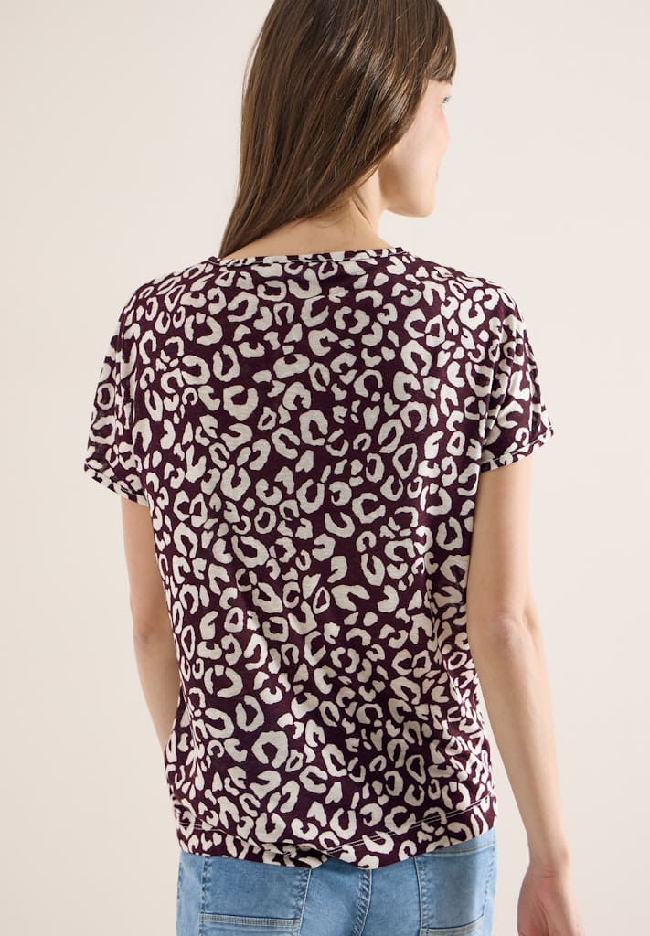 Shirt im Leinen-Look mit Leo-Print