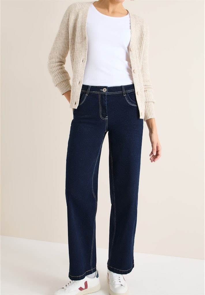 Wide Leg Rinsed Jeans