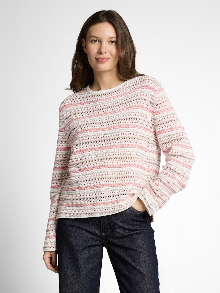 Loose Fit Strickpullover mit Streifenmuster