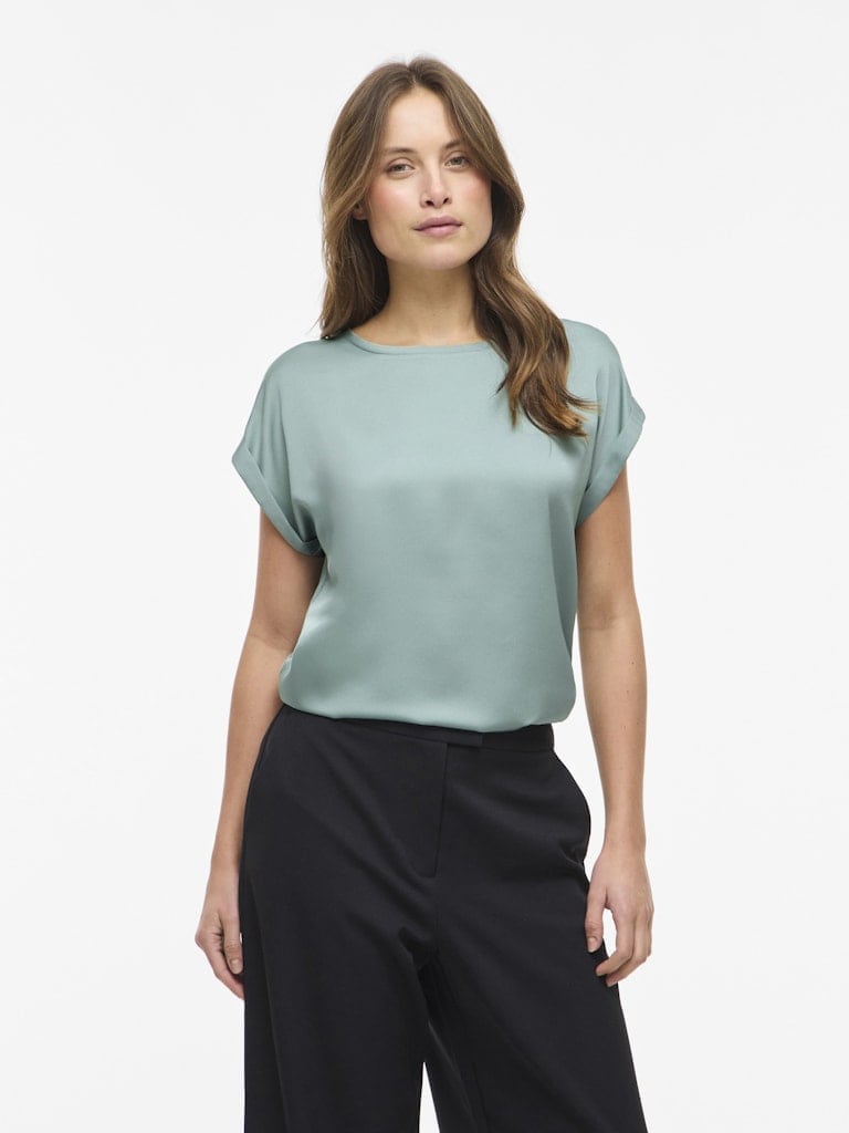 VIELLETTE S/S SATIN TOP - NOOS