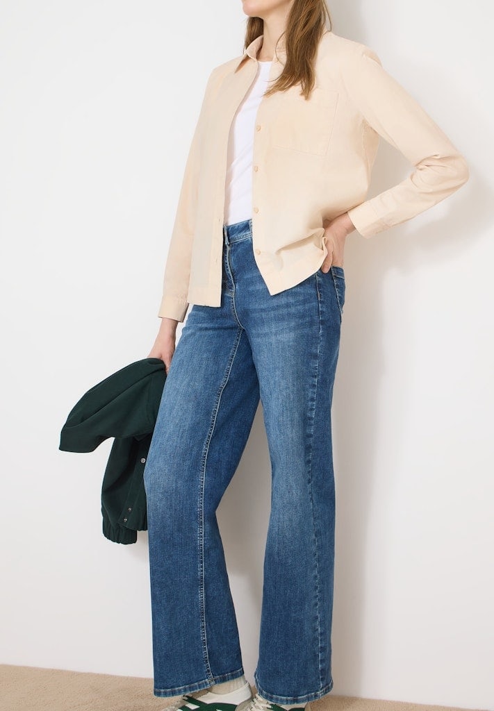 Hemdbluse in Unifarbe